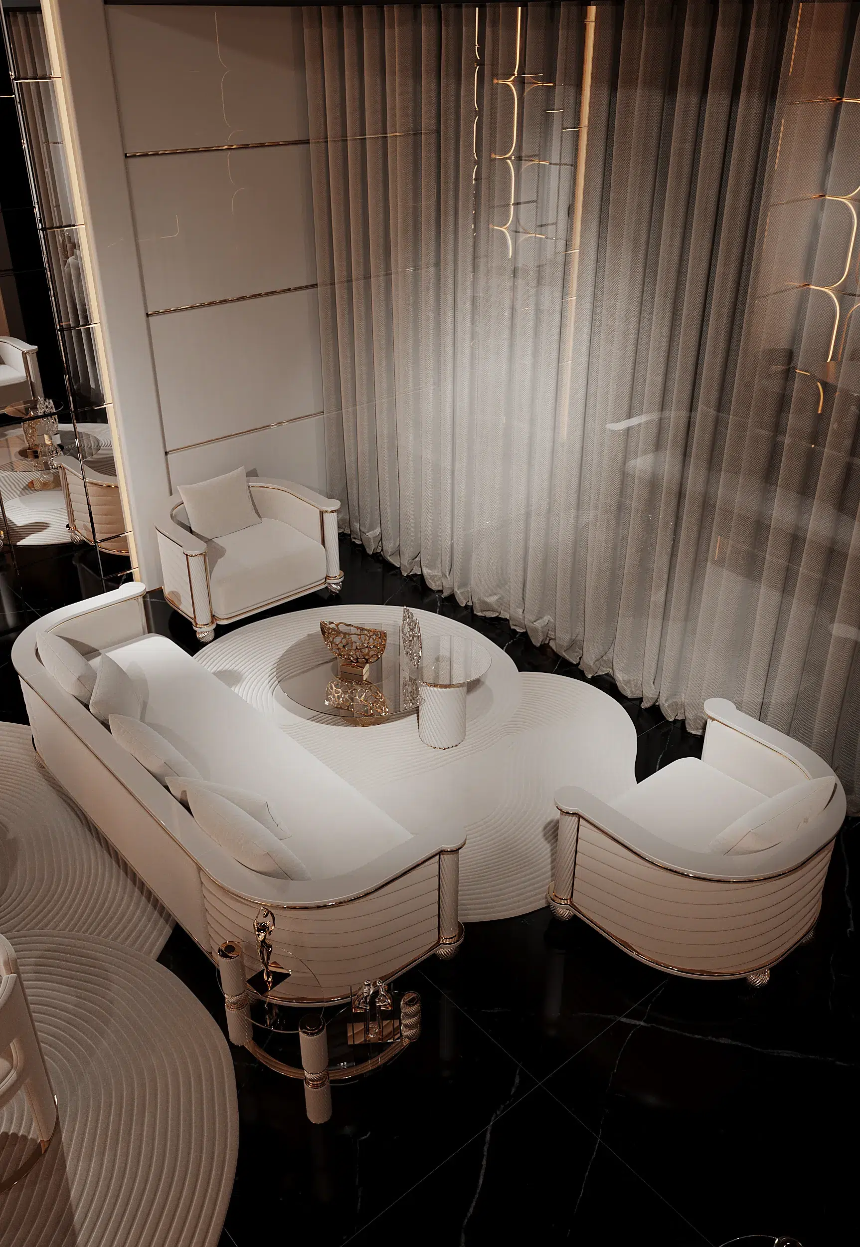 Opheline Üçlü Classic Koltuk - Zebrano Mobilya – Luxury Philosophy