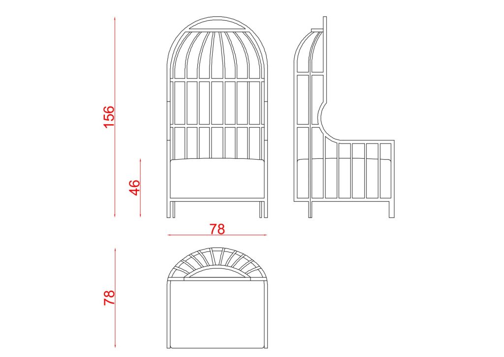 Cage Bergere technical drawing