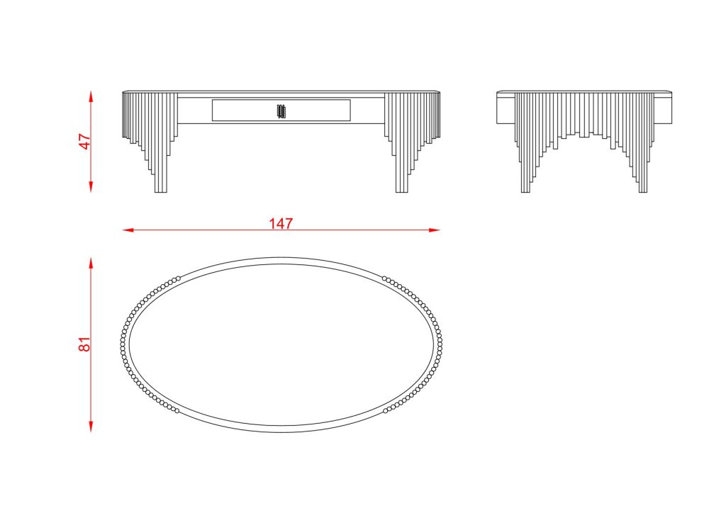 Technical drawing of Cratos Coffee Table