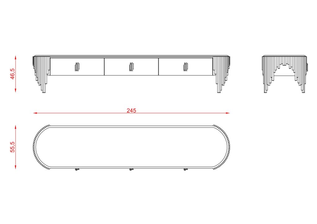 Cratos TV Unit technical drawing