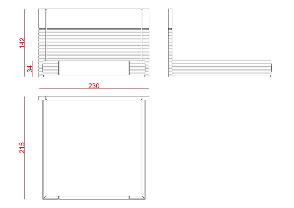 Technical drawing of Diego Bed