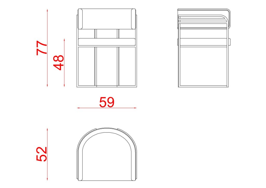 Diego Dining Chair technical drawing