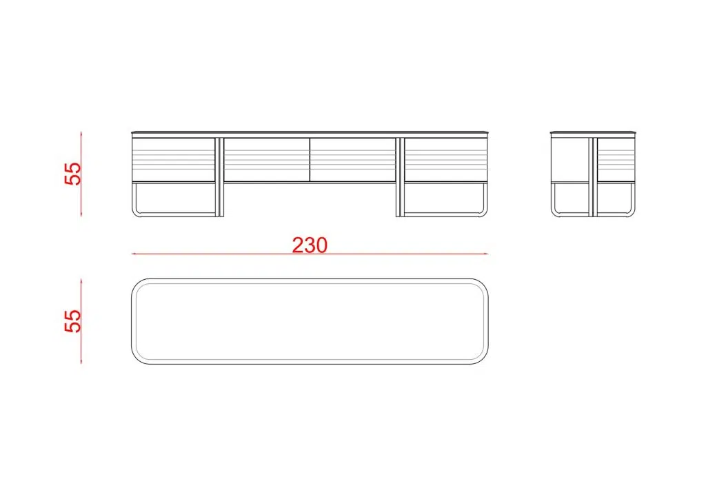 Technical drawing of the Diego TV Unit