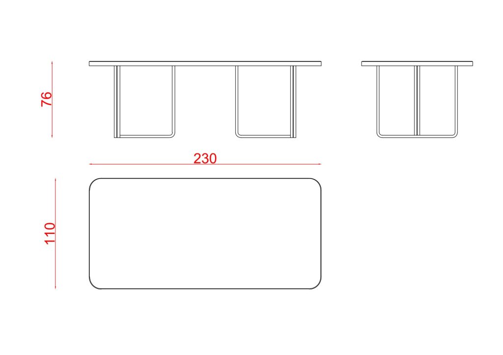 Diego Dining Table technical drawing