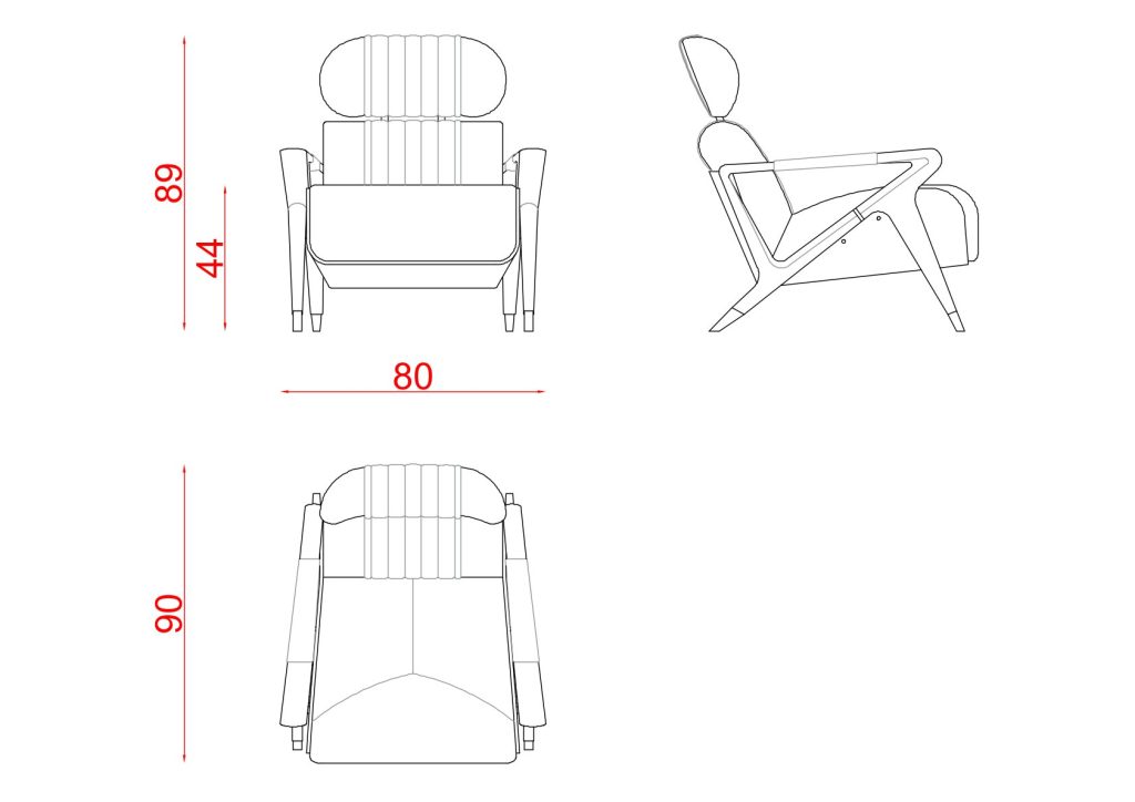 Technical drawing of Giola Bergere