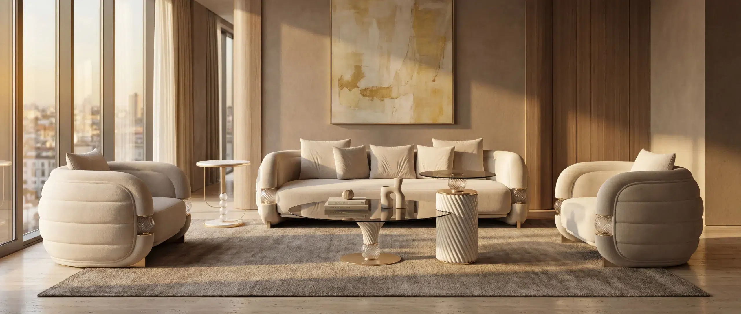 Opheline Üçlü Modern Koltuk - Görsel 6