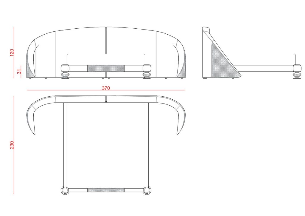 Phaselis Bed technical drawing