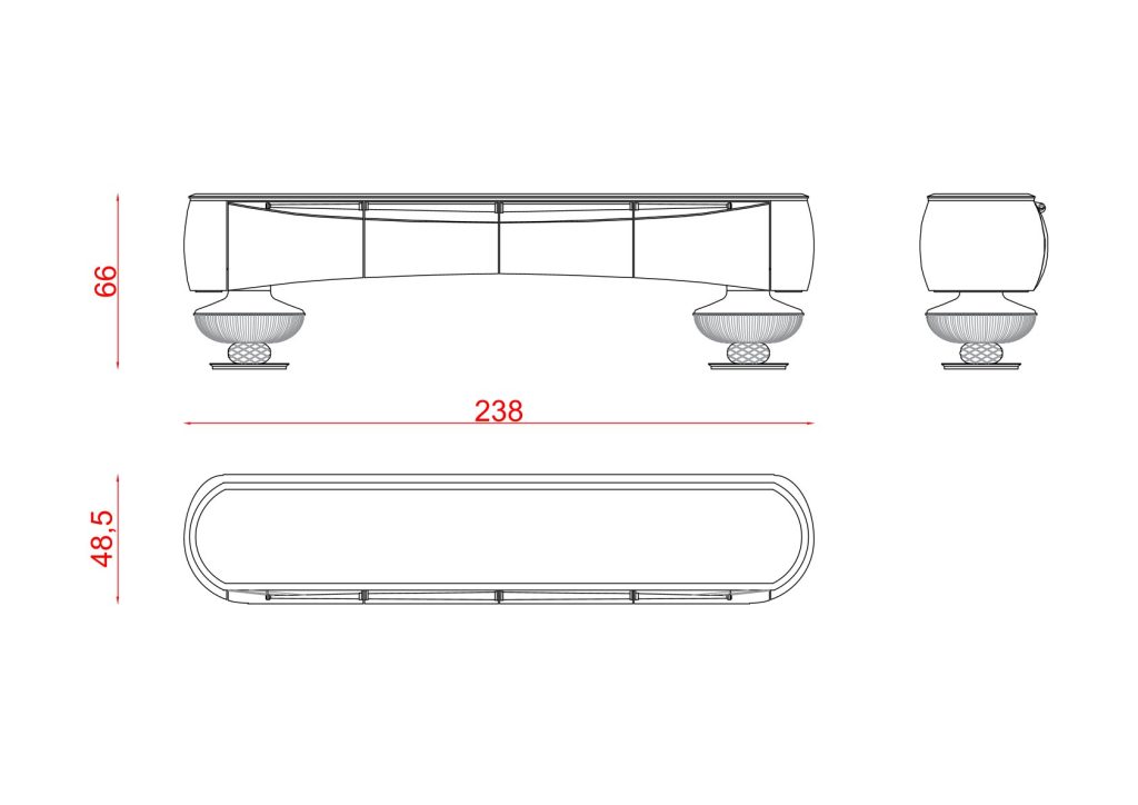 Phaselis TV Unit technical drawing