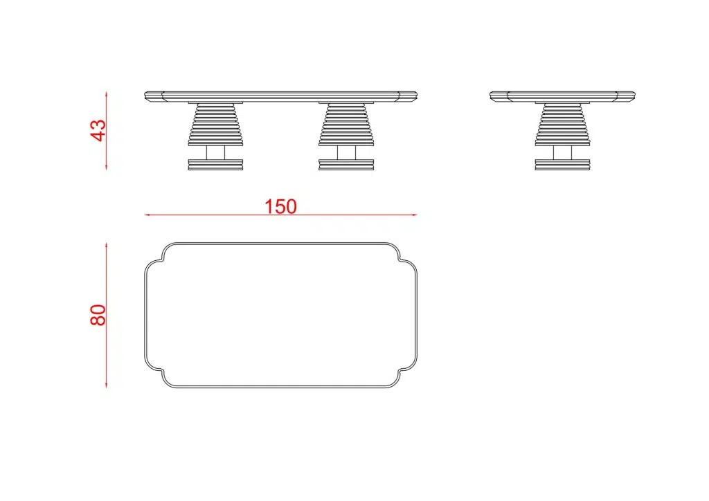 Technical drawing of Quintus Coffee Table