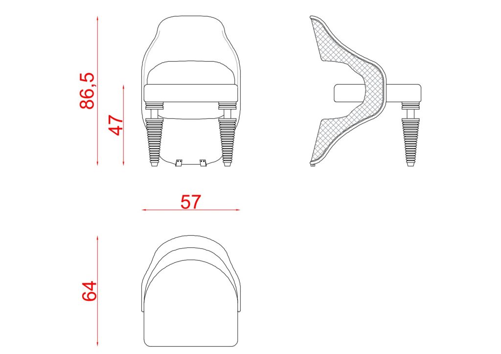 Technical drawing of the Quintus Dining Chair