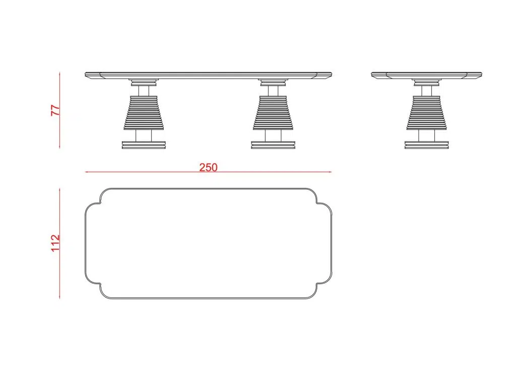 Quintus Dining Table technical drawing