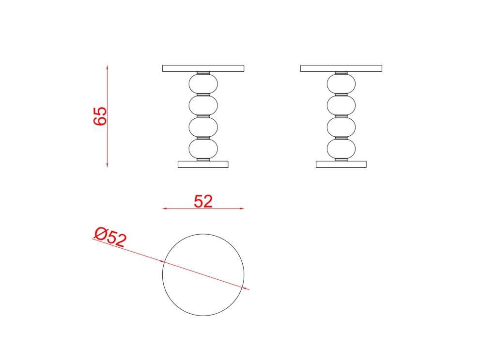 Technical drawing of Sentinus Side Table