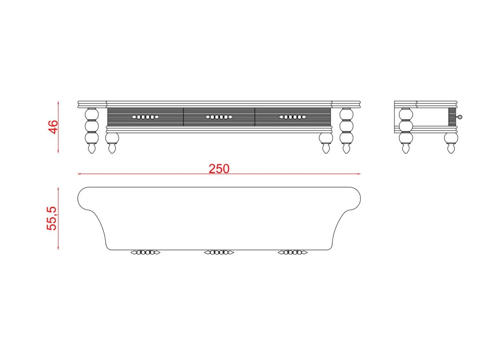Technical drawing of the Sentinus TV Unit