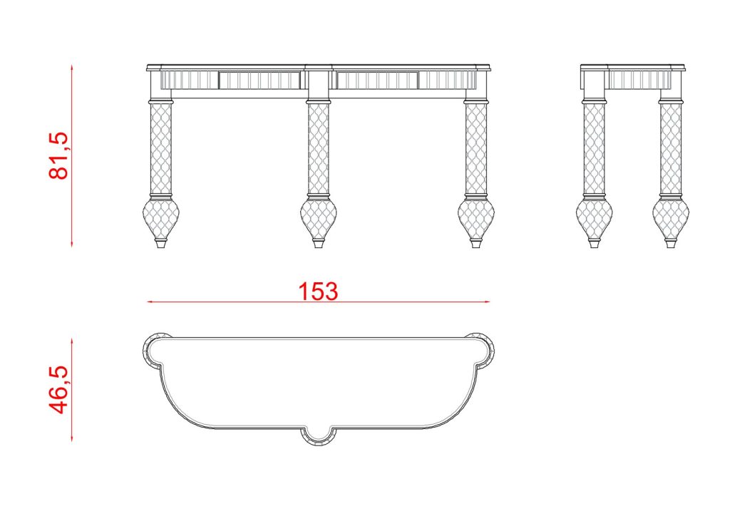 Velovis Sideboard technical drawing