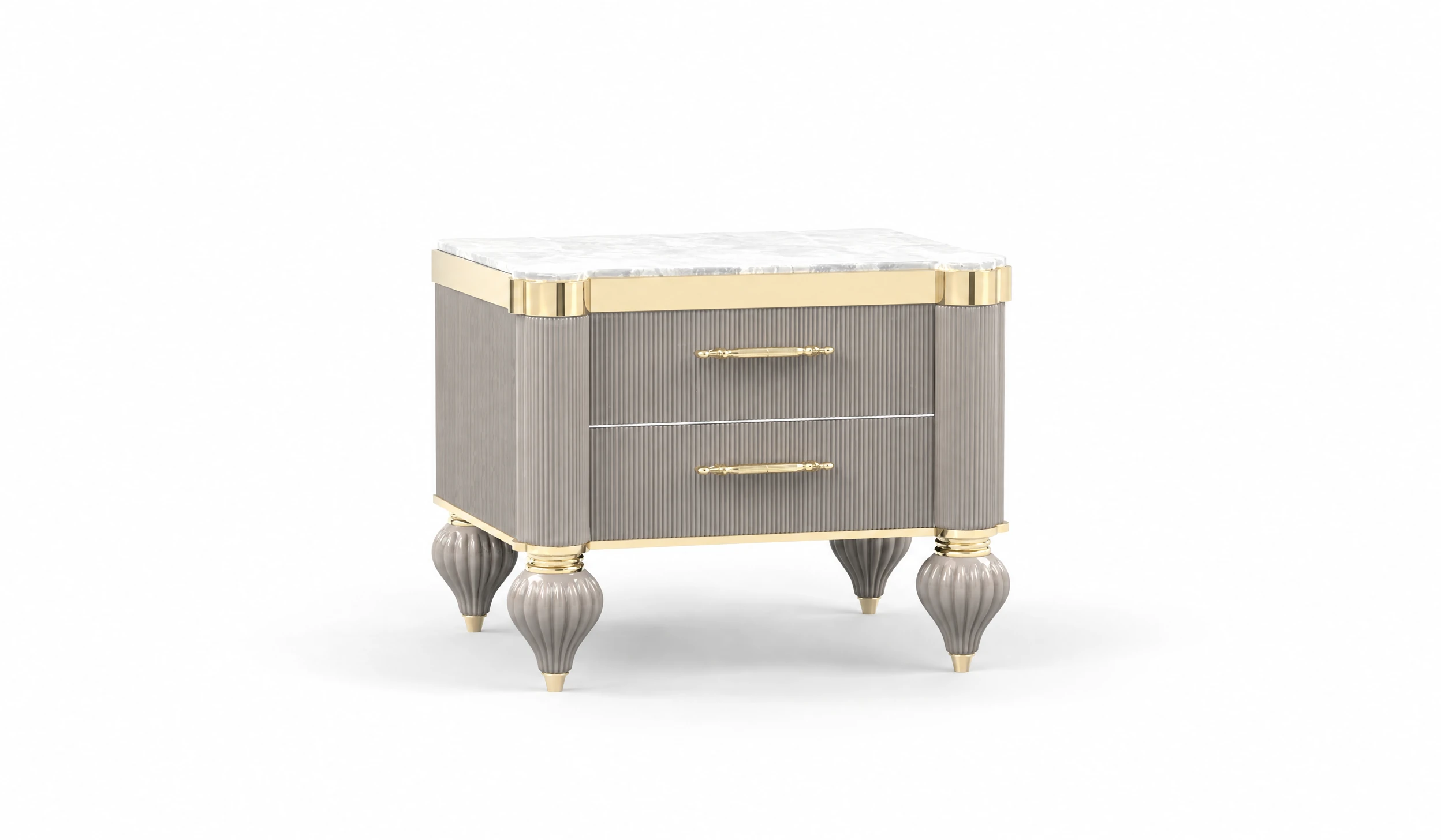 Elsiyum Nightstand – Zebrano luxury bedroom nightstand
