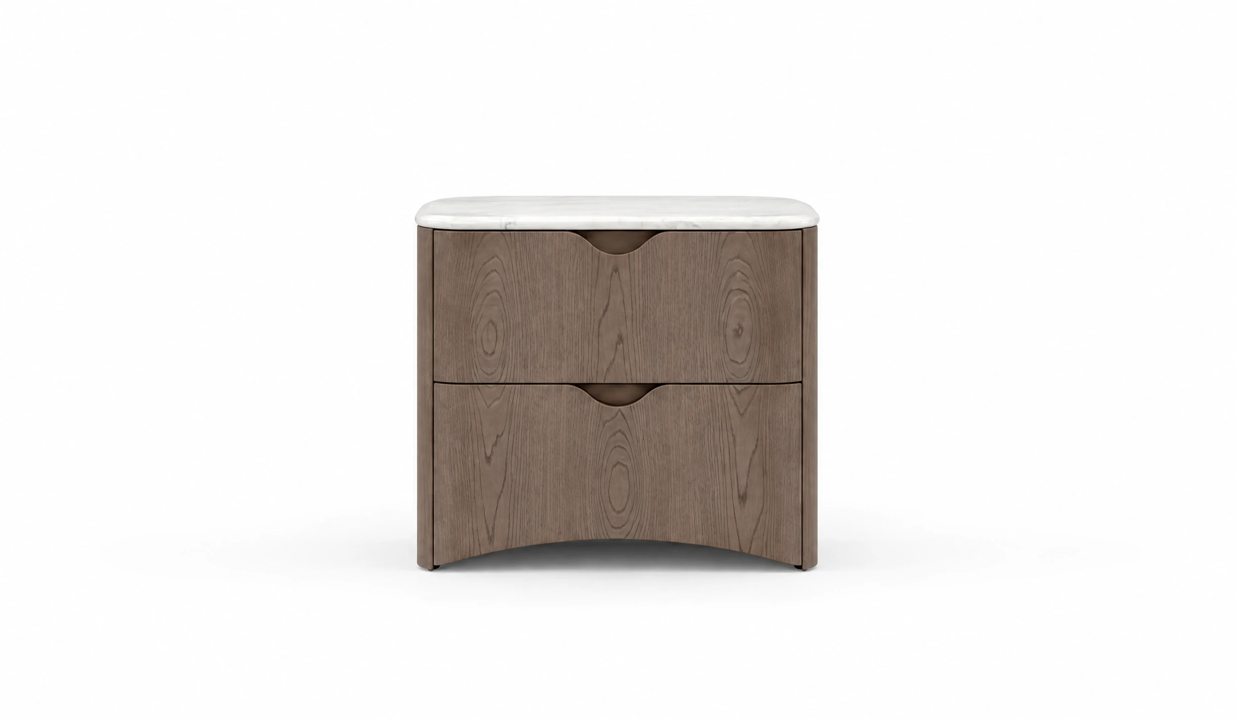 Sierra Nightstand front view – Zebrano luxury bedroom nightstand