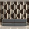 Kailas Console Back Panel front view – Zebrano