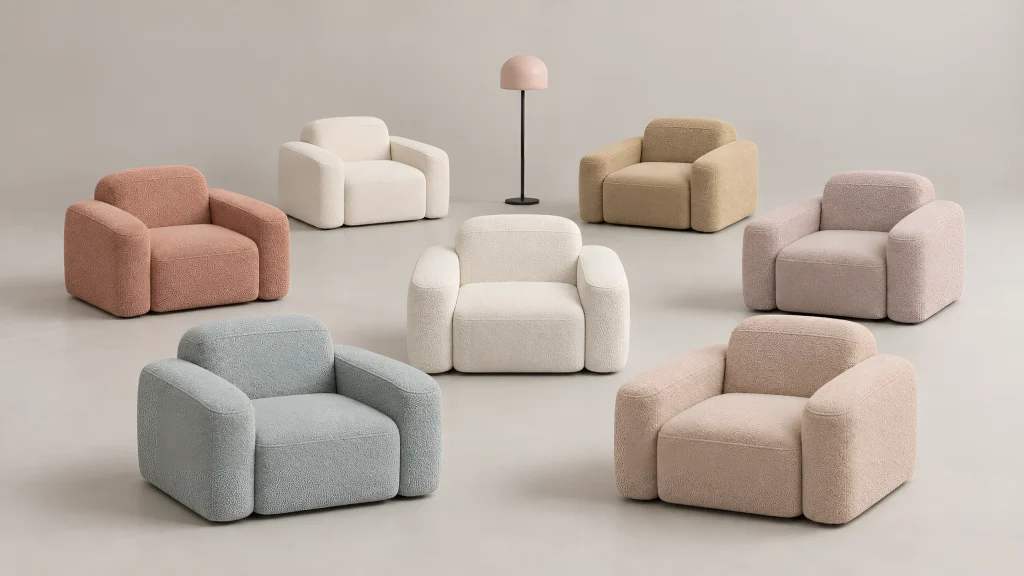 Luna single seats in different colors