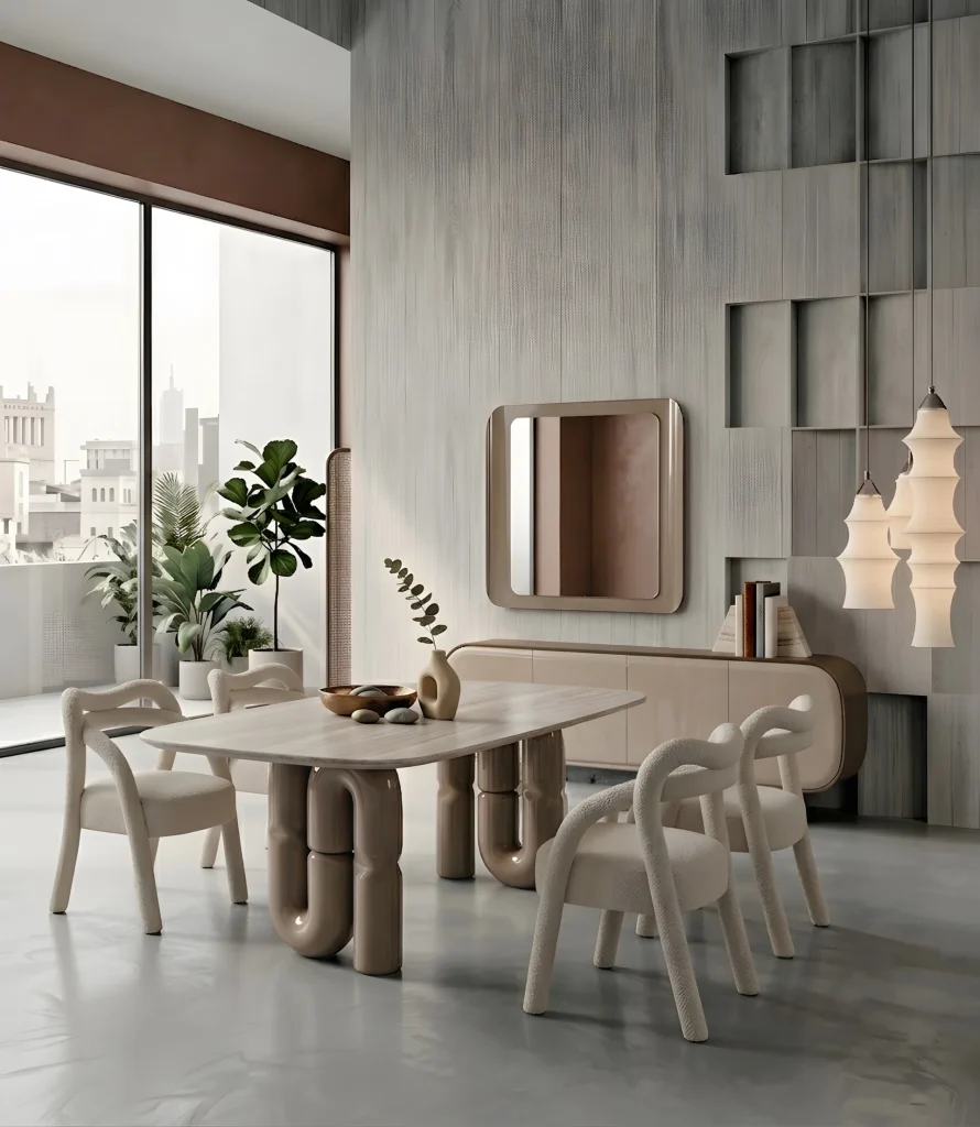 Nova dining table, chairs and console