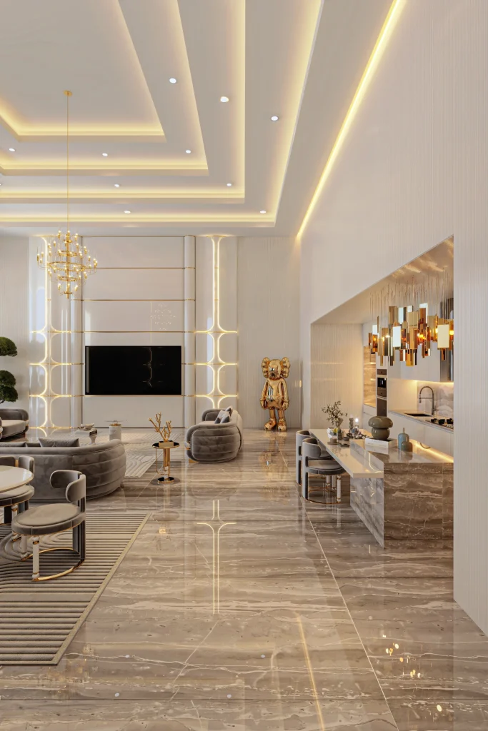 Opheline salon ve yemek alanı genel görünüm