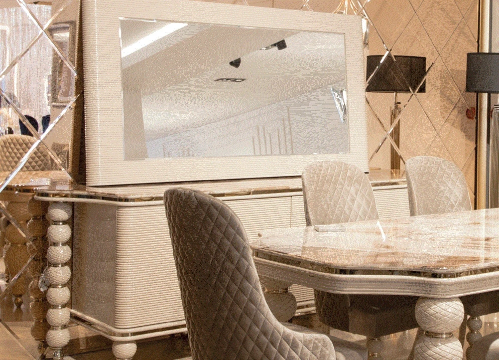 Sentinus Mirror in an interior – Zebrano