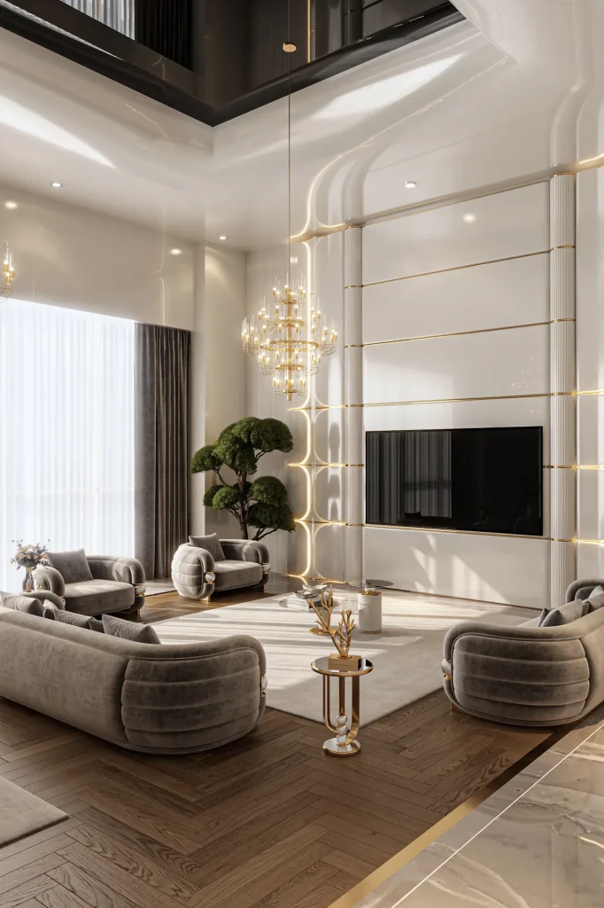 Zebrano Opheline Koleksiyonu salon ve yemek odası (açık) dekorasyonu
