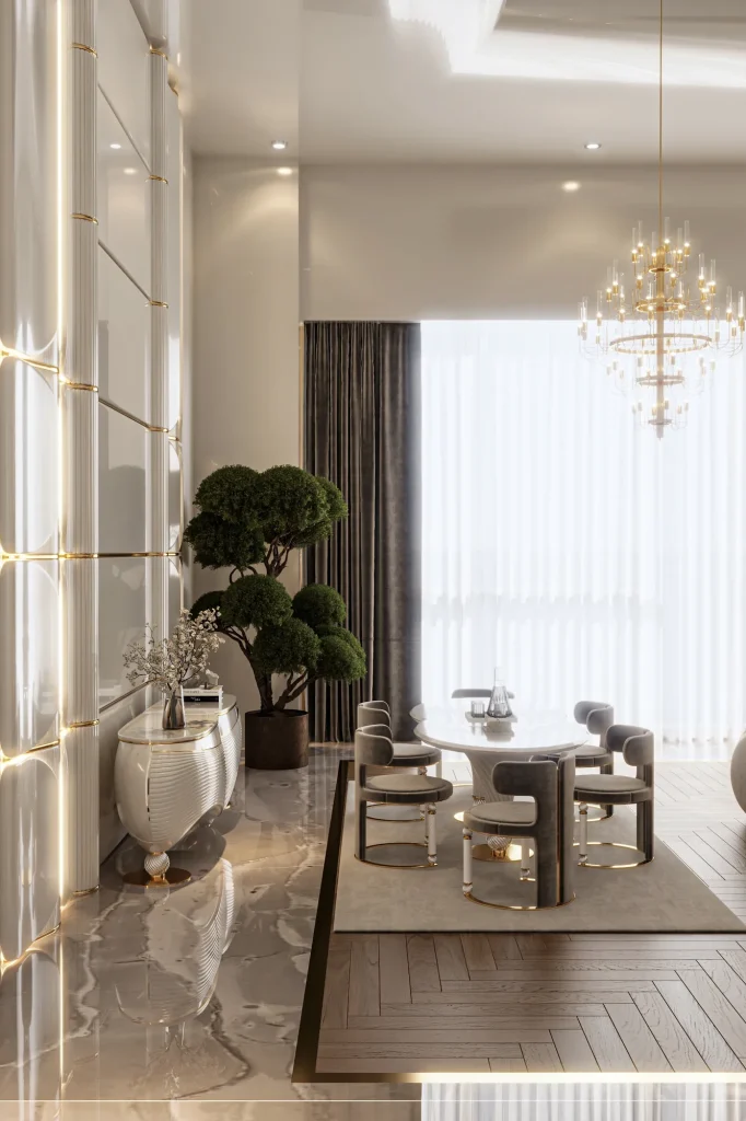 Zebrano Opheline Koleksiyonu salon ve yemek odası (açık) dekorasyonu