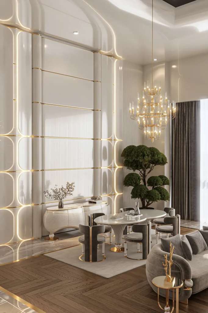 Zebrano Opheline Koleksiyonu salon ve yemek odası (açık) dekorasyonu