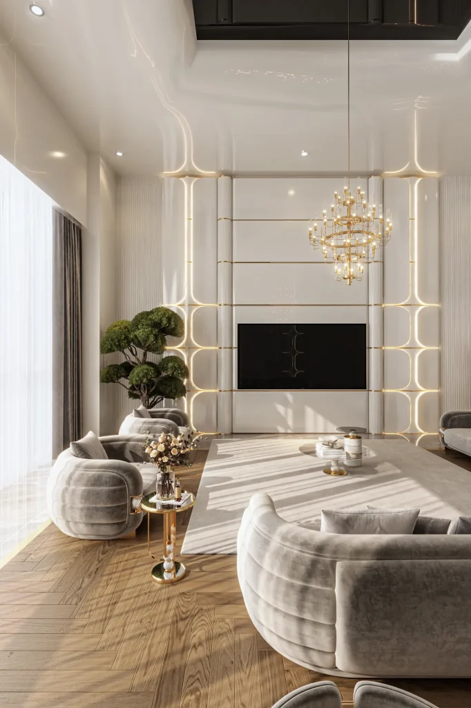 Zebrano Opheline Koleksiyonu salon ve yemek odası (açık) dekorasyonu