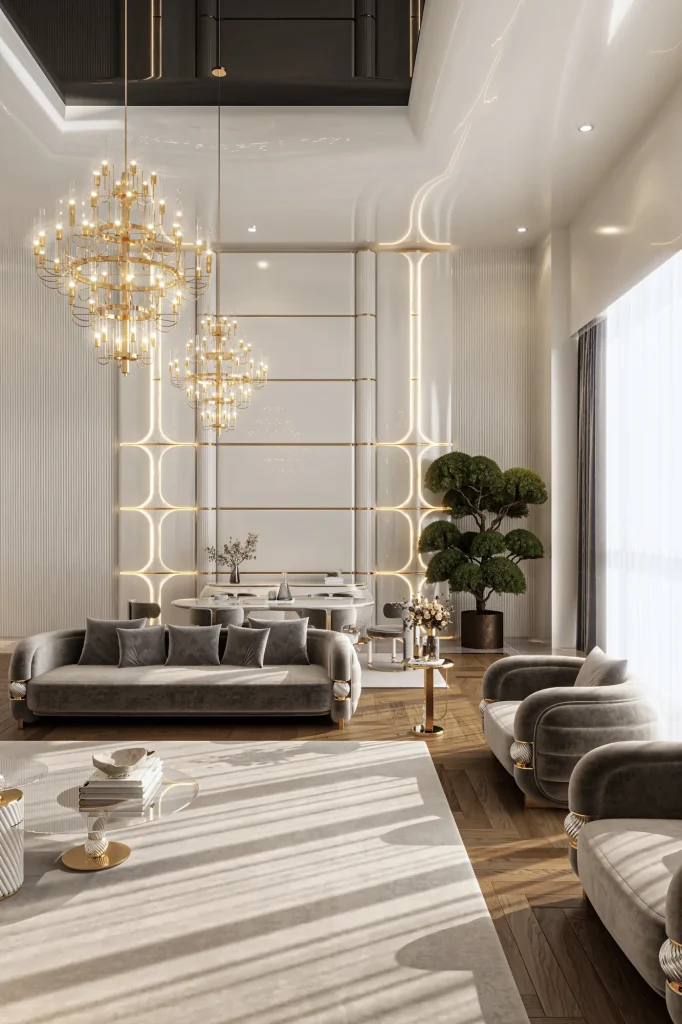 Zebrano Opheline Koleksiyonu salon ve yemek odası (açık) dekorasyonu