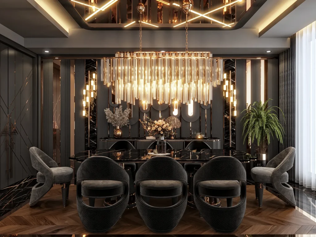 Zebrano Quintus Collection living room and dining room (anthracite) decor