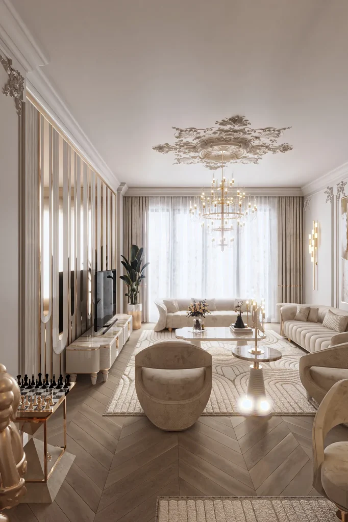 Zebrano Quintus Collection living room and dining room (cream) decoration
