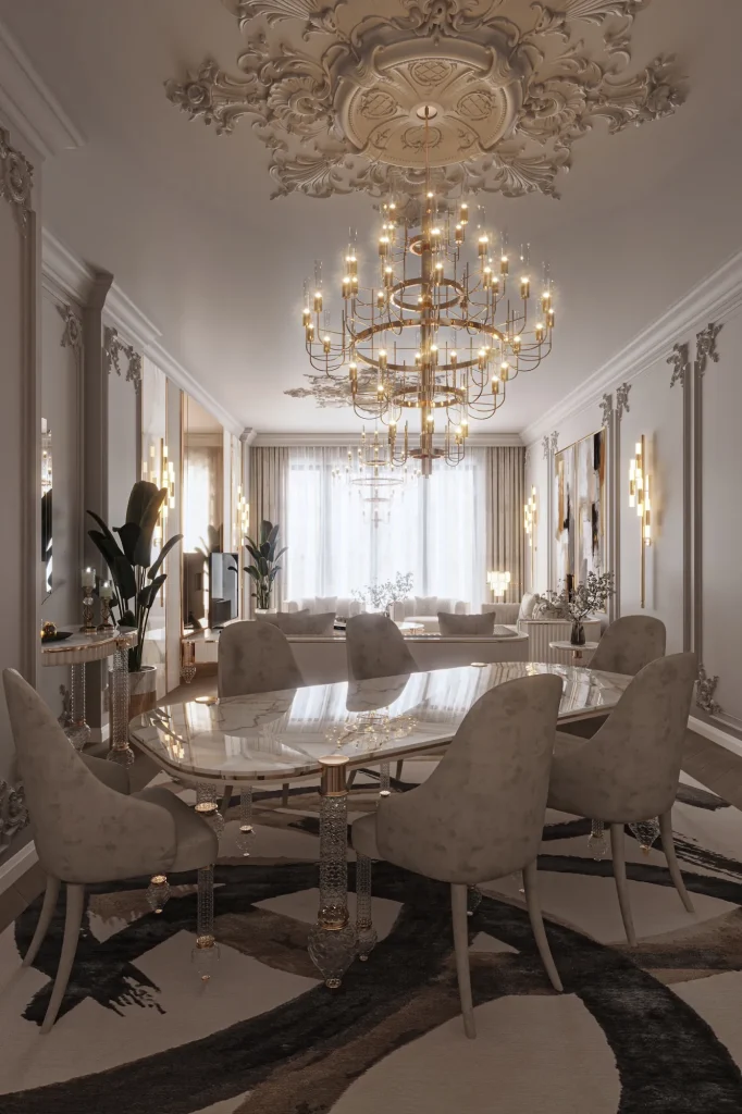 Zebrano Velovis Koleksiyonu salon ve yemek odası dekorasyonu